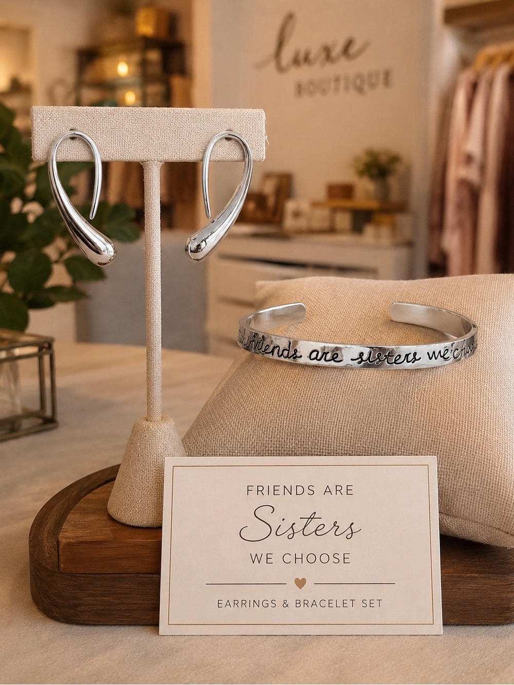 Silver 'Friends Are Sisters' Engraved Cuff Bracelet - Silver Friendship Bracelet